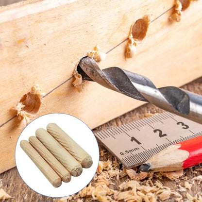 100 Pcs Wooden Dowels Pins Assorted, 2 Sizes, M6 M8 Wood Dowels Pins, 1/4 5/16 Inch Fluted Wood Dowels, Hard Wooden Dowels Grooved Plugs for Crafts, Furniture, DIY, Carpentry, Woodworking (6mm, 8mm)