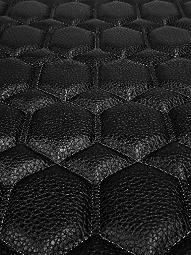 Vinyl Quilted Foam Fabric with 3/8" Foam Backing Upholstery / 52" Wide/Sold by The Yard/FABRIC EMPIRE (Black, Hexagon 3.5") - color: Black, size: Hexagon 3.5"