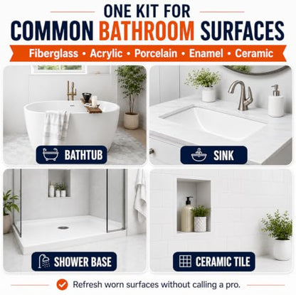 Fiberglass Tub Repair Kit, Bathtub Repair Kit with Color Match for Cracks