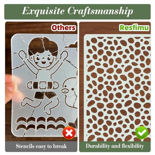 Geometric Texture Stencils for Crafts Reusable 12Pcs Stencils(8.5X4.7 Inch) - color: Texture 30