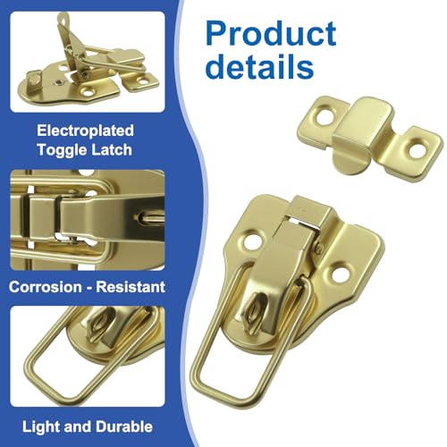 2-Pack Metal Toggle Latch, Gold - color: Gold