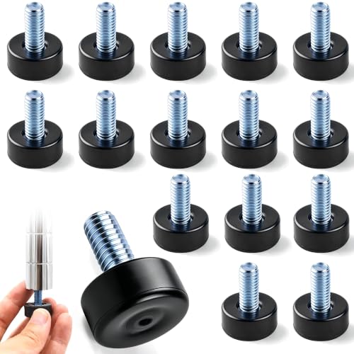16 Pack Adjustable Furniture Levelers, 3/8"-16 UNC Threaded Leveling Feet for Tables, Chairs, Cabinets, Shelving, Sofa – Heavy Duty Floor Protectors - size: 16pcs 3/8"-16 UNC