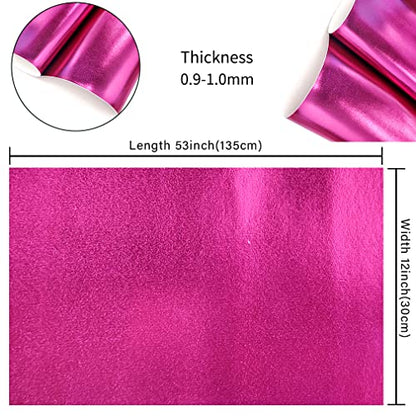 HYANG Smooth Solid Color Dark Pink Faux Leather Sheets 1 Rolls 12"X53" (30cmX135cm),Faux Leather is Great for, Bows,Earrings Handmade DIY Craft Projects Making - color: Dark Pink