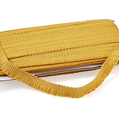 27 Yards 5/8 Inches Fringe Trim Tassel, Beadthoven Long Fringe Trim Gold Tassel Ribbon Sewing Lace Ribbon for Clothing Latin Wedding Dress Cushions Pillow Curtain Accessory Home Decor DIY - color: Gold, size: 5/8 Inches (15mm)