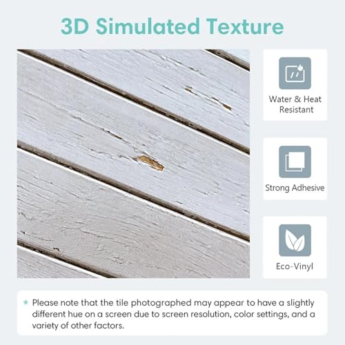 Commomy 3D Faux Wood Wall Stickers Peel and Stick 10 Pcs 11.8" x 11.8" - color: Wood-AQ