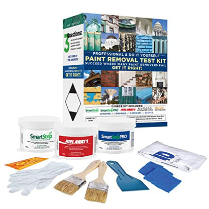 Complete Paint Removal Test Kit - Find the Right Paint Remover for Your Project - Kit Includes 8oz Samples of Peel Away 1, Smart Strip Advanced, & Smart Strip PRO, Laminated Paper & Accessories