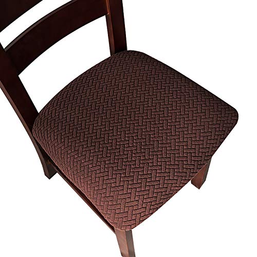 Genina Seat Covers for Dining Room Washable Chair Seat Slipcovers Set of 4 - color: Chocolate, size: 16-20in Not waterproof