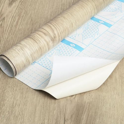 GloryTik 78.7"X17.7" Light Brown Wood Grain Contact Paper Faux Wood Peel and Stick Wallpaper Wood Removable Self Adhesive Waterproof Wallpaper - color: Light Brown, size: 17.7" x 78.7"