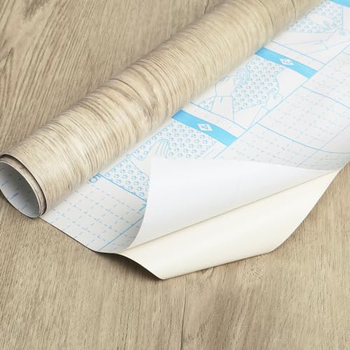 GloryTik 78.7"X17.7" Light Brown Wood Grain Contact Paper Faux Wood Peel and Stick Wallpaper Wood Removable Self Adhesive Waterproof Wallpaper - color: Light Brown, size: 17.7" x 78.7"