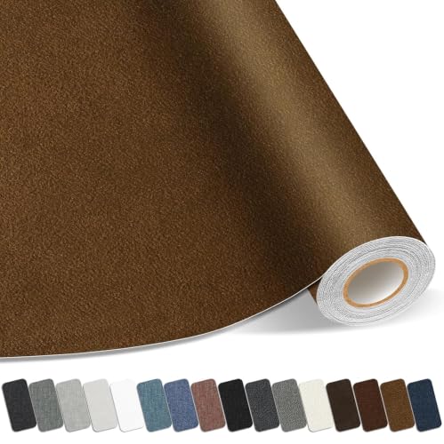 Fabric Repair Patch, Self Adhesive Couch Tape for Cloth Furniture - color: Suede Brown, size: 3.5X79 Inch