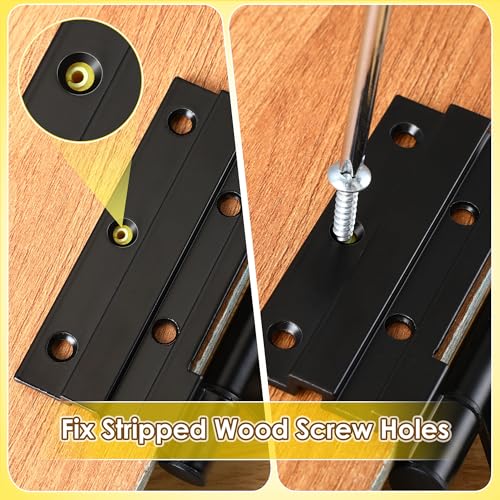 10 Pcs Wood Anchor, Fix Stripped Wood Screw Holes, Yellow - color: Yellow