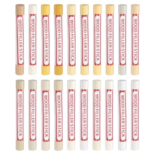 uxcell 20 Colors Wood Crayons, Wood Filler Sticks Furniture Scratch Repair - color: White Light Series