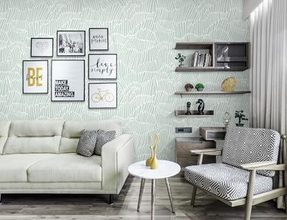 Guvana Green Wallpaper Peel and Stick Modern Contact Paper - color: Green and White, size: 17.3" x 197"