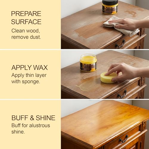 CARGEN Beeswax Furniture Polish - Beeswax Wood Polish, 5 Pcs - style: 5 Pack-With 3 Sponges