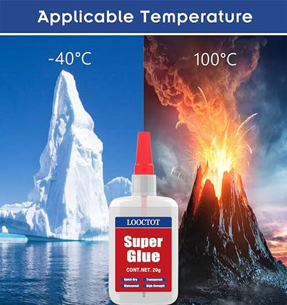 (2-in-1) Super Glue with Brush Applicator&Nozzle,3D Printer Thick Glue 20g - style: Super-Glue