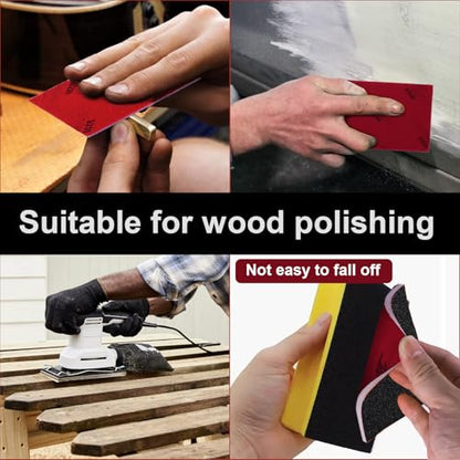 22 Pcs Sanding Sponge 3000 Grit Sandpaper Assortment, Washable & Reusable Sanding Blocks for Wood, Metal, Drywall, Glazing, Wet Dry Sandpaper for Smooth Finishing - size: 3000 Grit