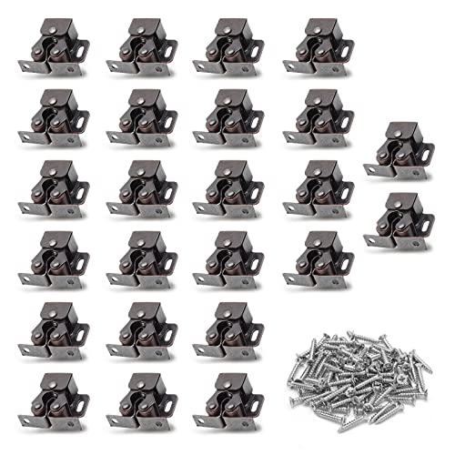 Luomorgo 24 Pack Double Roller Catch, Cabinet Latches, Antique Bronze - color: Antique Bronze, size: 24 Pieces