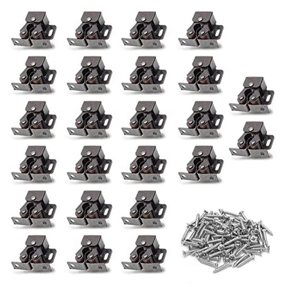 Luomorgo 24 Pack Double Roller Catch, Cabinet Latches, Antique Bronze - color: Antique Bronze, size: 24 Pieces