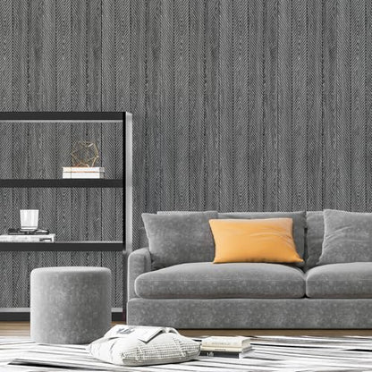 Art3d Herringbone Slim Slat Wall Panels, 104" x 12", 4-Pack, Weathered Teak - color: Herringbone Weathered Teak