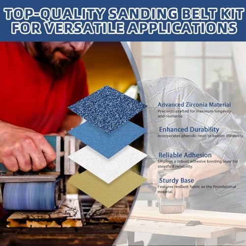 3x21 Inch Sanding Belts 20 Pcs 60 Grits Heavy Duty Belt Sander Zirconia Belt Sander Paper for Wood, Metal, Stainless Steel, Automotive, and Furniture - style: 60 Grits-20 PCS