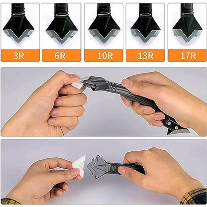 Silicone Caulking Tool Kit, 3 in 1 Caulk Remover Tool and Sealant Scraper with 5 Smoothing Pads, Caulk Finishing Tool for Bathroom, Kitchen, Window, Sink and Tile Seams(2 sets)