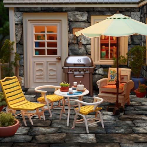 Flutesan 12 Pcs Miniature Dollhouse Wallpaper, Stone Pattern - style: Stone Pattern