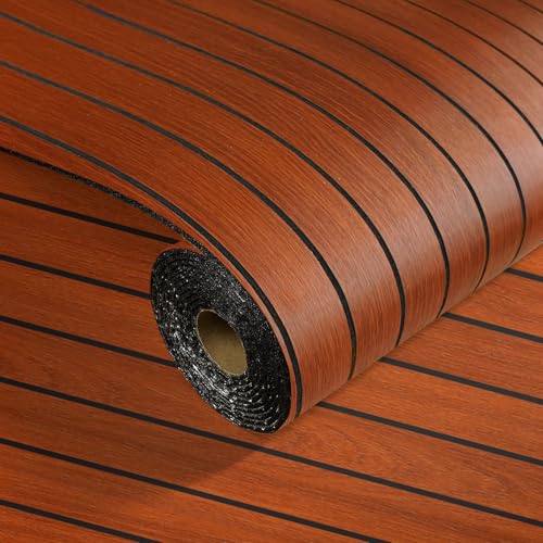 3D Brown Wood Wall Panels Acoustic Slat Wall Paneling 23.62" x 110.24" - color: Red brown