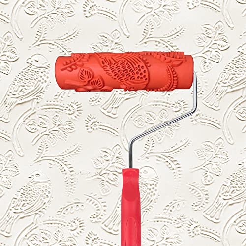 Nichiyo 7'' Texture Roller DIY Decorative Art Pattern Paint Roller Rubber Roller for Walls, Furnitures and Floors Decoration(EG343T) - color: EG343T