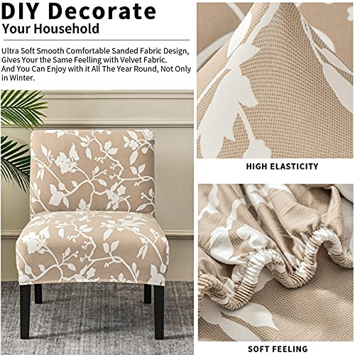 Eco-Ancheng Armless Chair Slipcover Removable Armless Accent Chairs Covers Washable Armless Slipper Chair Slipcover Printed Armless Chair Furniture Protector Covers for Living Dining Room Hotel - color: A19
