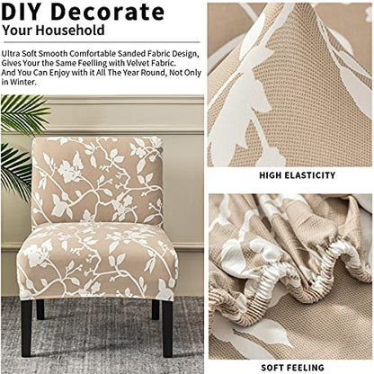 Eco-Ancheng Armless Chair Slipcover Removable Armless Accent Chairs Covers Washable Armless Slipper Chair Slipcover Printed Armless Chair Furniture Protector Covers for Living Dining Room Hotel - color: A19