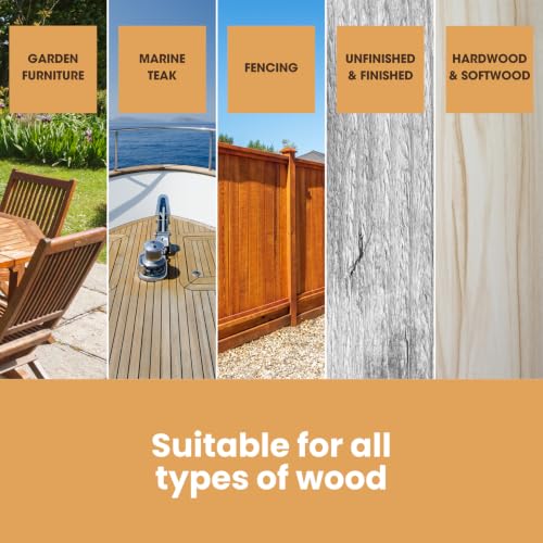 Furniture Clinic Teak Cleaner, Cleans Dirt, Lifts Stains & Preps for Oil