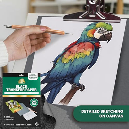 MyArtscape Graphite Transfer Paper 9" x 13" 25 Black Waxed Sheets