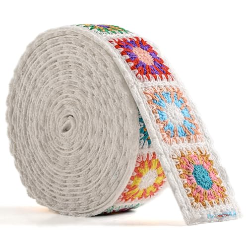SHEING Cotton Webbing 1.5 Inch 2 Inch - Heavy Webbing Strap for Bags, Arts and Crafts, High Density Webbing Jacquard Embroidery Style - color: Style 07, size: 2"- 5 Yard