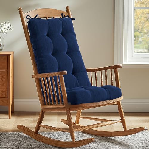Codi Rocking Chair Cushions Indoor, Water-Resistant, Navy 1 Pack - color: Navy, size: 18"x18"/18"x22" - Standard 1PK