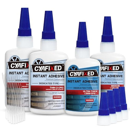 Super Glue Kits, Thin, Medium & Ultra Thick, 6 oz CA Glue for Woodworking - size: 6 oz