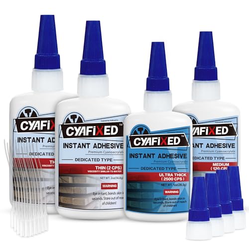 Super Glue Kits, Thin, Medium & Ultra Thick, 6 oz CA Glue for Woodworking - size: 6 oz