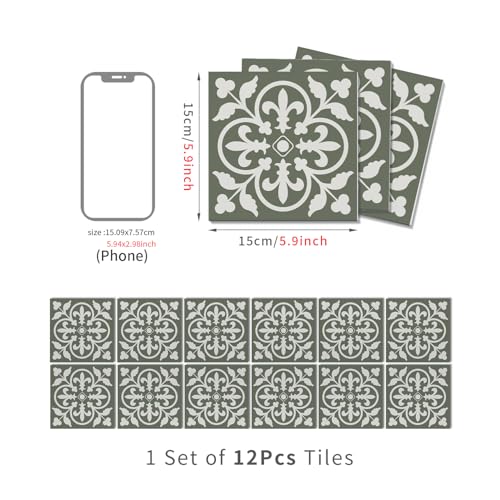 Alwayspon 12 Sheet 6x6inch 3D Thicken Foaming Board Vinyl Backsplash Marble Tiles, Self-Adhesive Peel and Stick Wall Tile Stickers Stick on Subway Tiles for Kitchen Bathroom Wall, Floral - color: Floral 1