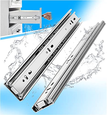 YENUO Stainless Steel Drawer Slides Full Extension Ball Bearing 10-24 Inch - color: White-Stainless Steel, size: 18 Inch