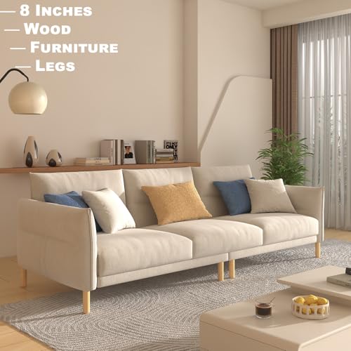 8 Inch Tall Heavy Duty Natural Wooden Furniture Legs Set of 4 - Cylindrical Solid Wood Legs for Sofa, Couch & High Tables - Varnished Replacement Feet - color: Varnished, size: 8 Inch