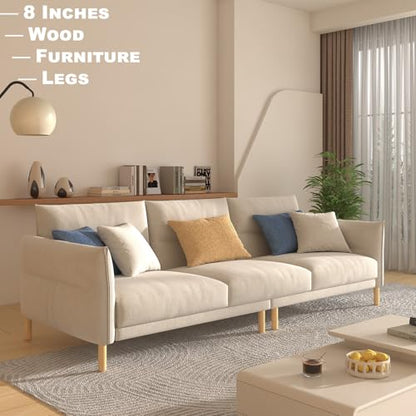 8 Inch Tall Heavy Duty Natural Wooden Furniture Legs Set of 4 - Cylindrical Solid Wood Legs for Sofa, Couch & High Tables - Varnished Replacement Feet - color: Varnished, size: 8 Inch