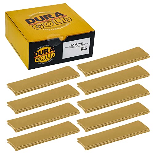 Dura-Gold Premium 1" x 4" Gold Sandpaper Micro Sheets, 320 Grit (Box of 45) - style: 320 Grit
