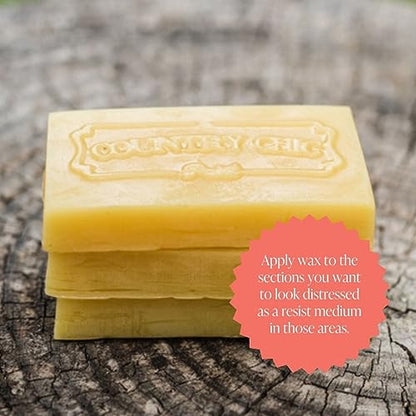 Beeswax Distressing Bar for Chalk Style Furniture Paint, Rustic Shabby Chic Distressing, 100% Natural Beeswax, Eco-Friendly, Delicious Scent, No Chemical Additives - 50 Grams