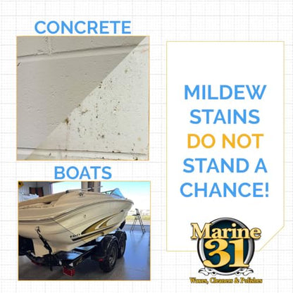 Marine 31 Mildew Stain Remover & Cleaner | Effective for Boats, Homes, Patios, Bathrooms & Showers | Removes Mold & Mildew Stains | Combo Pack | M31-370-RFK-1 | 20oz & Gallon - size: 148 Fl Oz (Pack of 1)