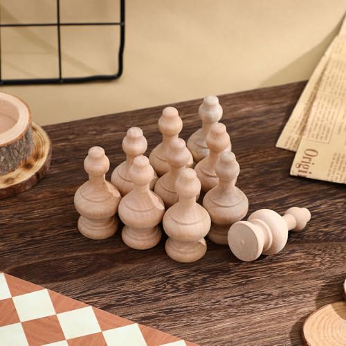 10 Pcs Small Unfinished Wood Finials, 2.55" Decorative Wooden End Caps for Crafts, Small Curtain Rod Finials, Flagpole Topper and Wooden Feet for Mini Cabinets - size: Size:2.55X1.06X1.06in