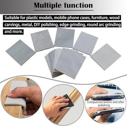 10 Pack 4.5 x 5.5 Inch 400-3000 Grit Sanding Sponge Set, Ultra Fine Sanding Sponges Pads, Soft Foam Hand Sander Block Wet Dry Sandpaper for Model Drywall Metal Wood Furniture Polishing