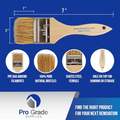 Pro Grade 2" Chip Brushes, Disposable Paint Brushes, for Paint, 36 Pack