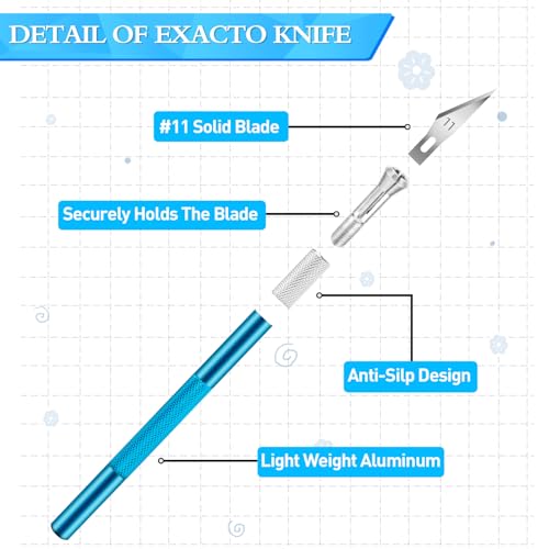 JETMORE Exacto Knife, Hobby Knife with 30#11 Blades for Crafts and Models - color: Purple-blue-black-33pcs