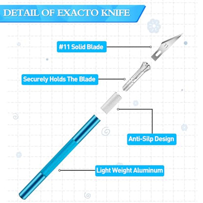 JETMORE Exacto Knife, Hobby Knife with 30#11 Blades for Crafts and Models - color: Purple-blue-black-33pcs