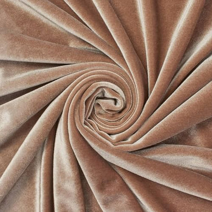 Stretch Velvet Fabric 60 Inch Polyester Spandex By The Yard for Sewing Apparel & Upholstery - Champagne (1 Yard) - color: Champagne, size: 1 Yard