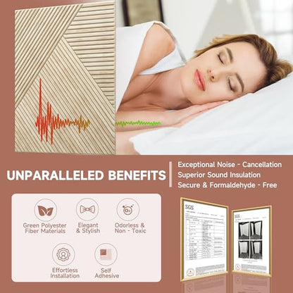 TO-TH Sound Absorbing Panels Self-Adhesive Acoustic Panel 6Pack, Rustic Oak - color: Rustic Oak
